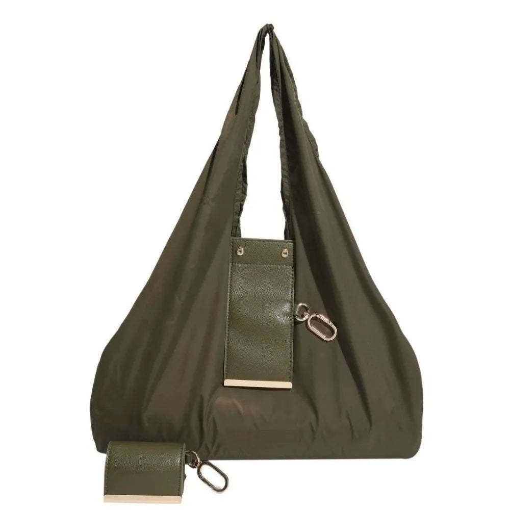 The Everfold keychain tote in Green